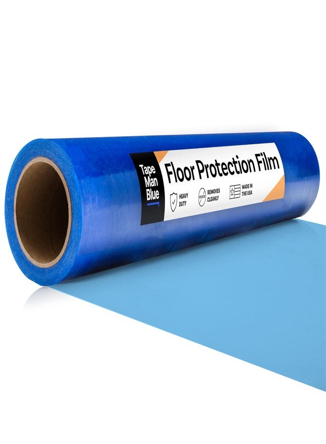 TapeManBlue Floor Protection Film, 24 inch x 200' roll, Made in USA, Blue Self Adhesive Floor Protector for Moving and Construction, Temporary Covering for Protection of Hardwood, Tile, Other Hard Surfaces - Image 1
